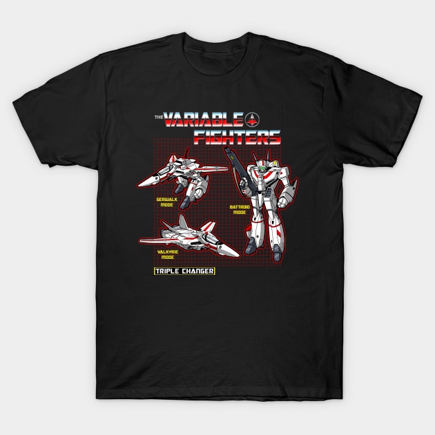 Retro 80's Anime G1 Cartoon Japanese Mecha Retro Robot Mashup T-Shirt by BoggsNicolas